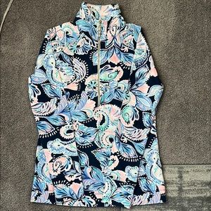 Floral Zip-Up Jacket in Blue and Pink